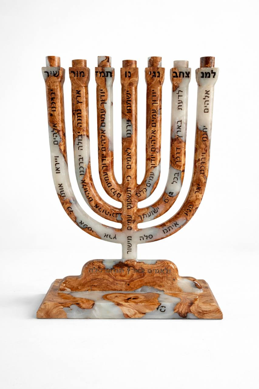 מנורת למנצח מעץ זית ואפוקסי — צד א׳, צילום היצירה